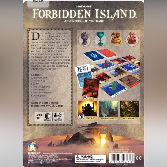 NWT Forbidden Island The Cooperative Strategy Survival Island Board Game - Picture 3 of 3